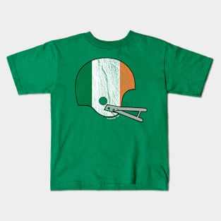 Irish Flag American Football Helmet (Distressed) Kids T-Shirt